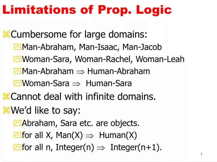 limitations of prop logic