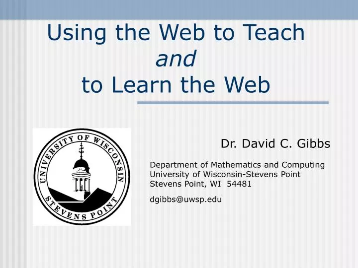using the web to teach and to learn the web