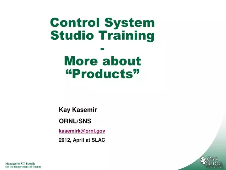 control system studio training more about products