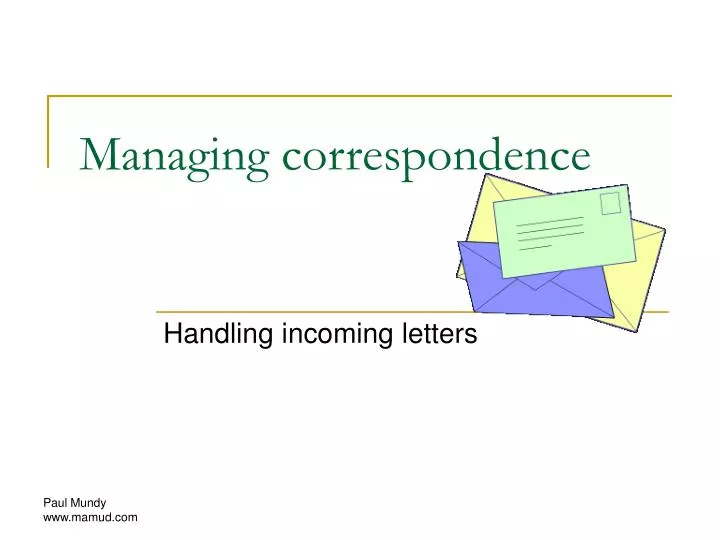 managing correspondence