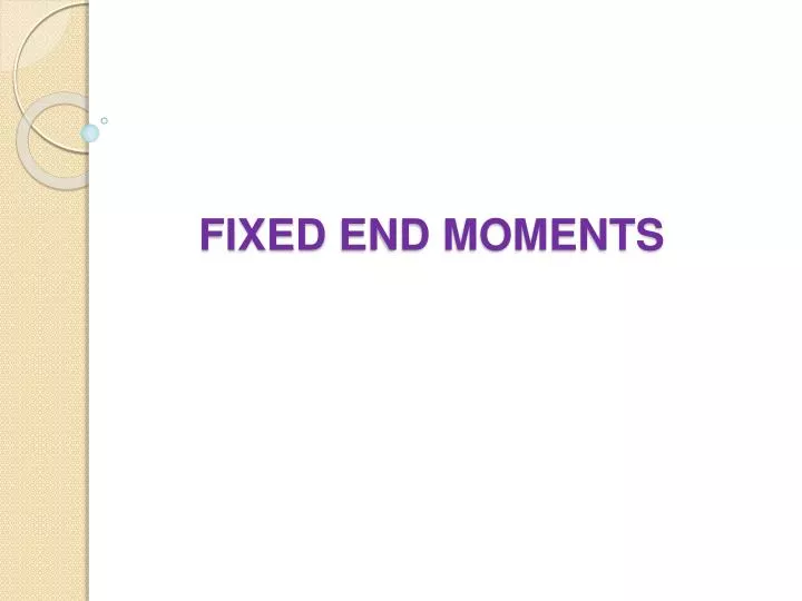 fixed end moments