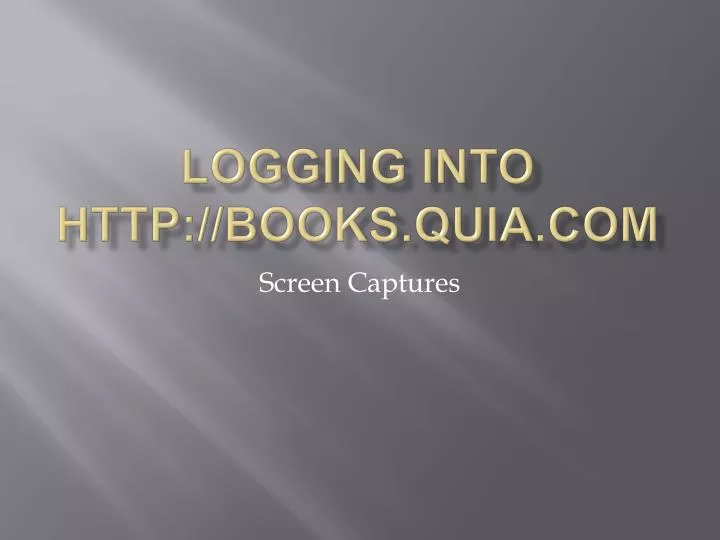logging into http books quia com