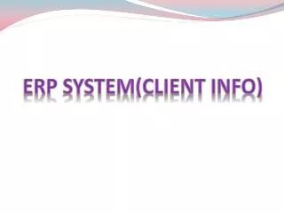 ERP System(Client INFO)