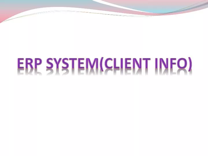 erp system client info