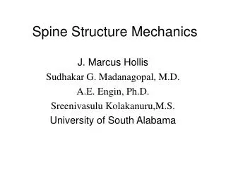 Spine Structure Mechanics