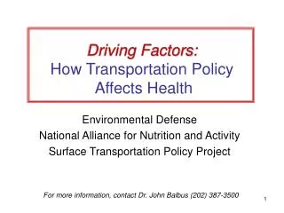 Driving Factors: How Transportation Policy Affects Health