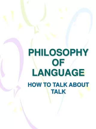 philosophy of language