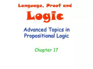 Advanced Topics in Propositional Logic