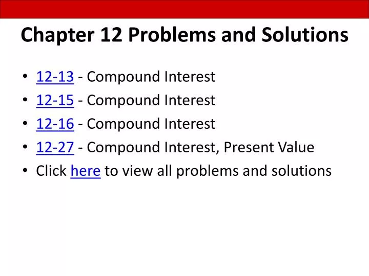 chapter 12 problems and solutions