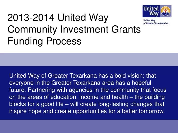 2013 2014 united way community investment grants funding process