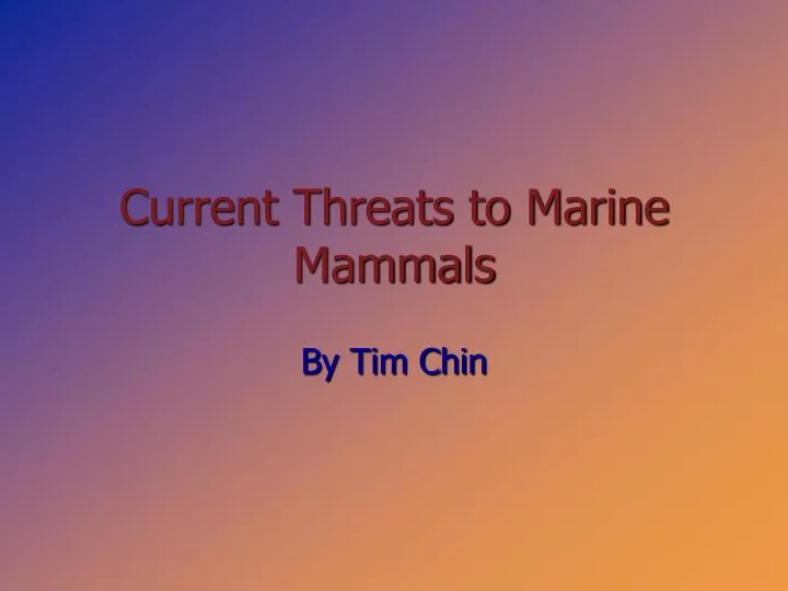 current threats to marine mammals