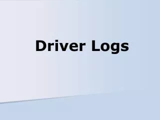 Driver Logs