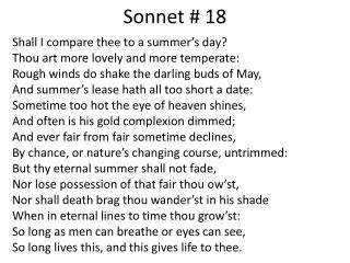 Sonnet # 18