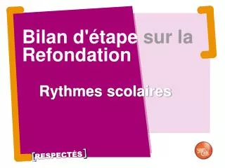 bilan d tape sur la refondation
