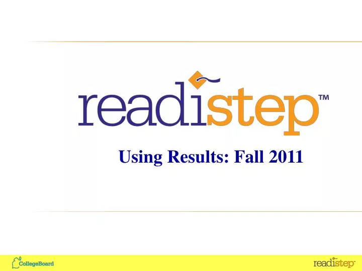 using results fall 2011