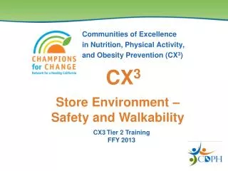 Communities of Excellence in Nutrition, Physical Activity, and Obesity Prevention (CX 3 )