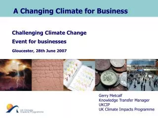 A Changing Climate for Business