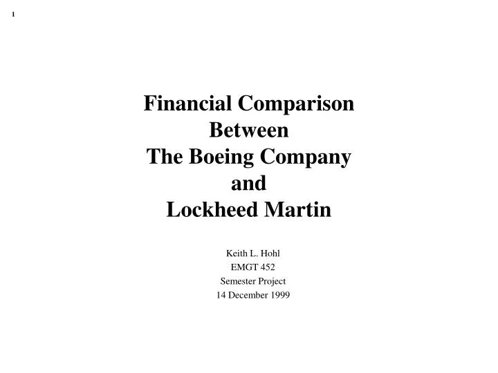 financial comparison between the boeing company and lockheed martin