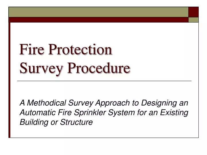 fire protection survey procedure