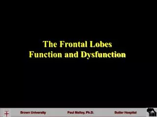 The Frontal Lobes Function and Dysfunction
