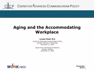 Aging and the Accommodating Workplace