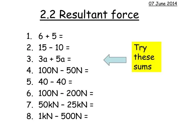 2 2 resultant force