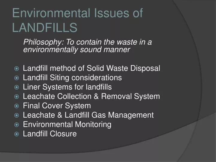 environmental issues of landfills