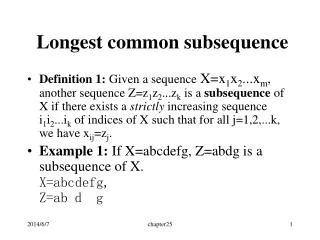 Longest common subsequence