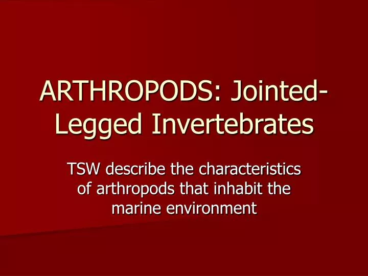 arthropods jointed legged invertebrates