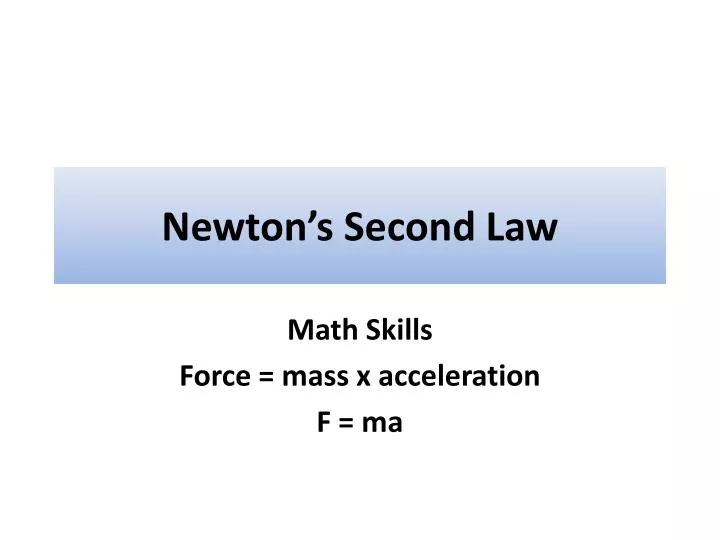 newton s second law