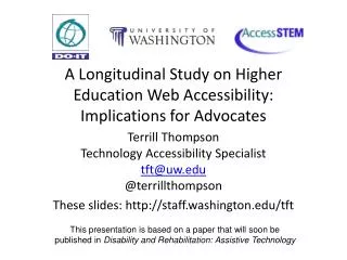 A Longitudinal Study on Higher Education Web Accessibility: Implications for Advocates