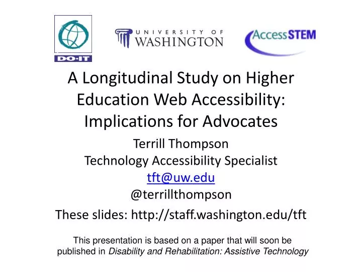 a longitudinal study on higher education web accessibility implications for advocates
