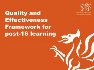 Quality and Effectiveness Framework for post-16 learning