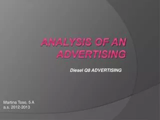 Analysis of an advertising