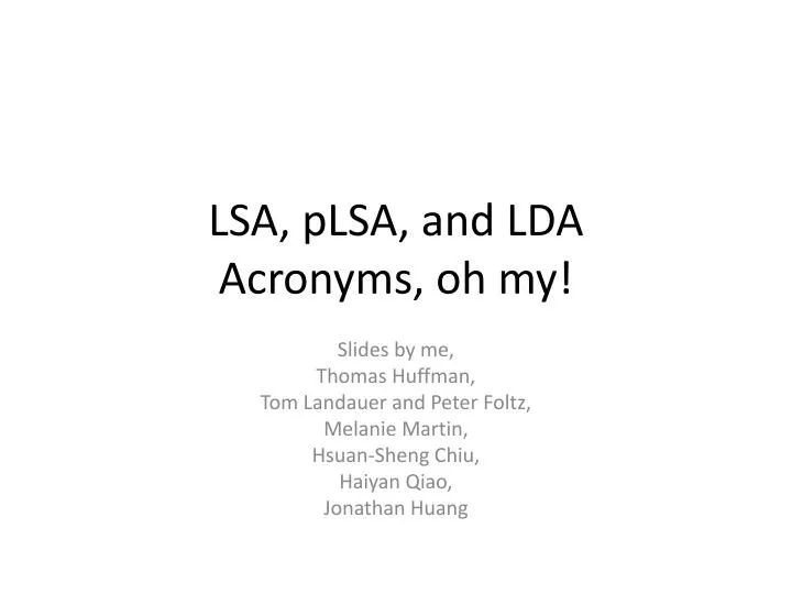 lsa plsa and lda acronyms oh my