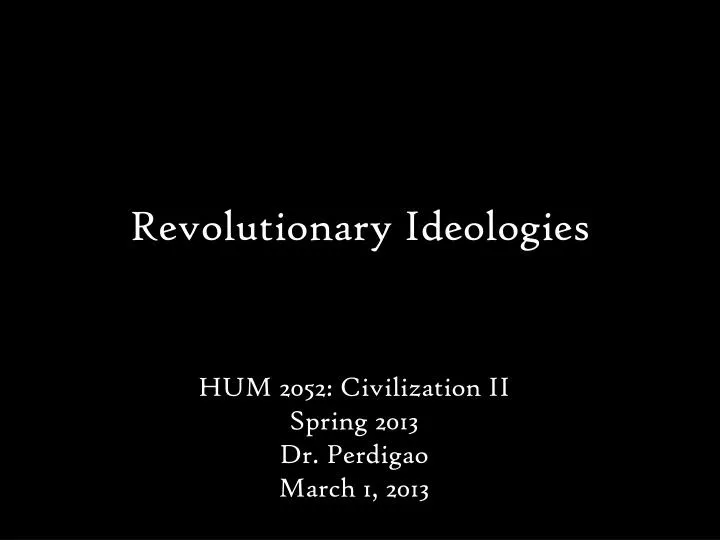 revolutionary ideologies