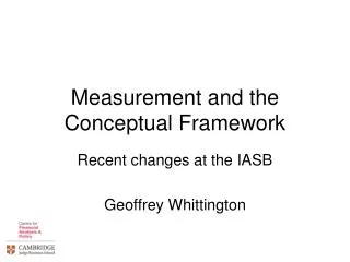 Measurement and the Conceptual Framework
