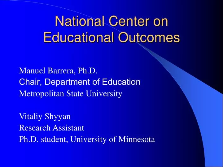 national center on educational outcomes