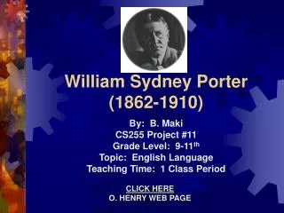 William Sydney Porter (1862-1910)