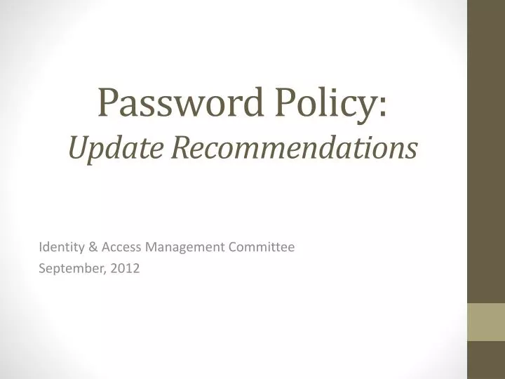 password policy update recommendations