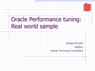 Oracle Performance tuning: Real world sample