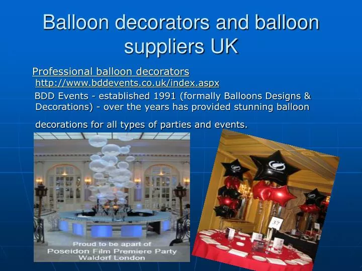 balloon decorators and balloon suppliers uk