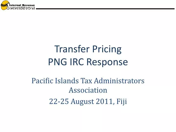 transfer pricing png irc response