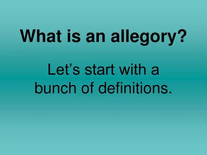 what is an allegory