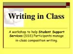 Writing in Class - slide 1