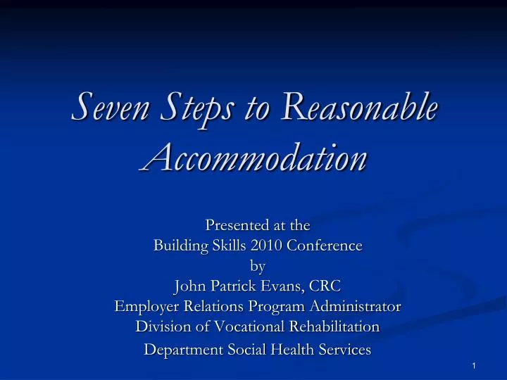 seven steps to reasonable accommodation