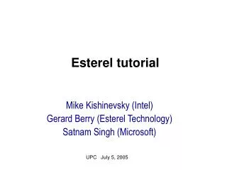 Esterel tutorial