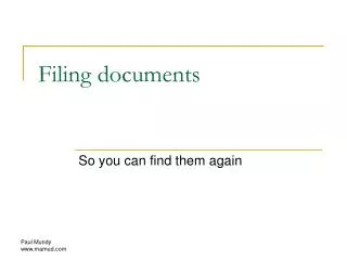 Filing documents