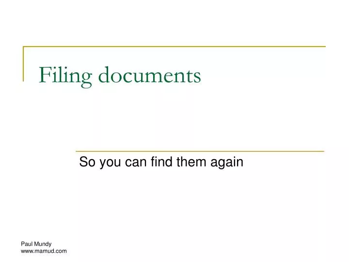 filing documents