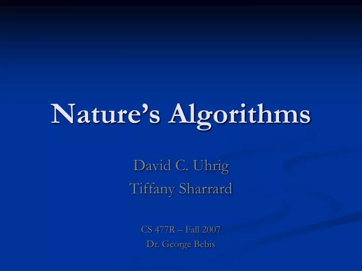 nature s algorithms
